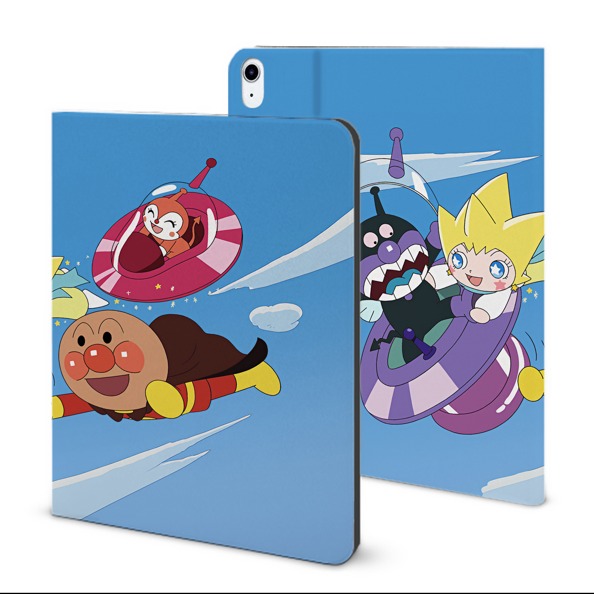（画像用） アンパンマン Anpanman IPad ケース ブック型 PUレザー TPU 耐衝撃 軽量 薄型 ペン収納なし 全面保護 IPad 各モデル対応